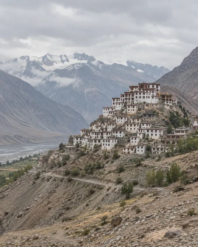 Key Monastery on its hill in the Spiti Valley, Himachal Pradesh